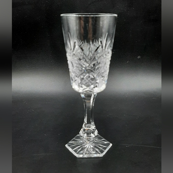Vintage American Brilliant Cut Glass 4 Crystal Cordial Liqueur Glasses 5" Tall - Picture 2 of 4